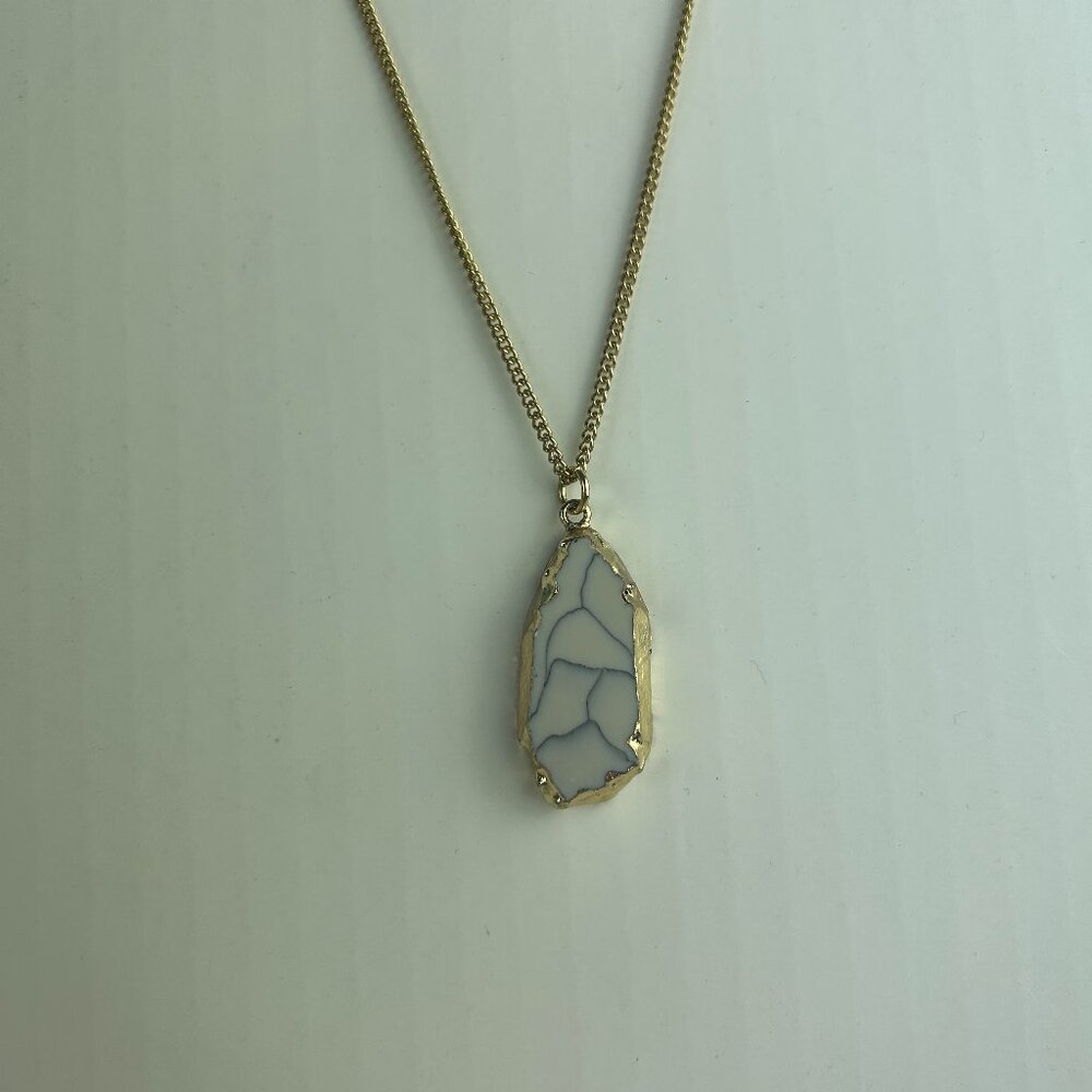 Gilded Natural Agate Encrusted in Gold Tone Pendent Necklaces from Norstrom Rack